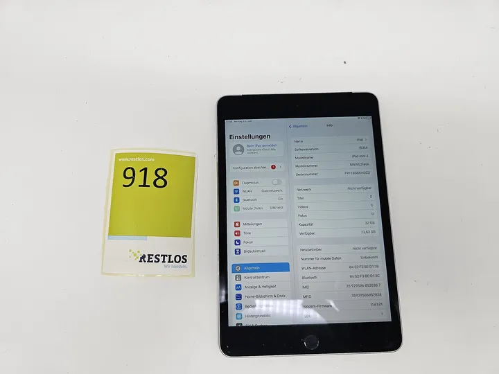 iPad Mini 4 32GB + Simkartenslot